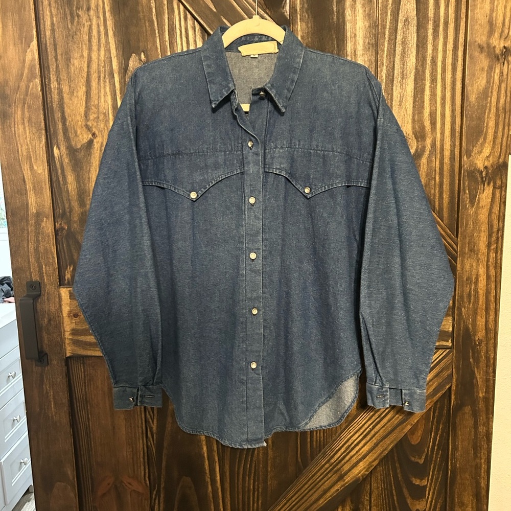 Vintage 80s Denim Pearl Snap